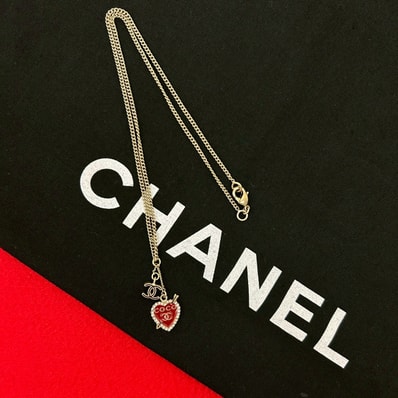 CHANEL シャネル ココマーク ハート モチーフ GP ラインストーン ネックレス ゴールド
67071
