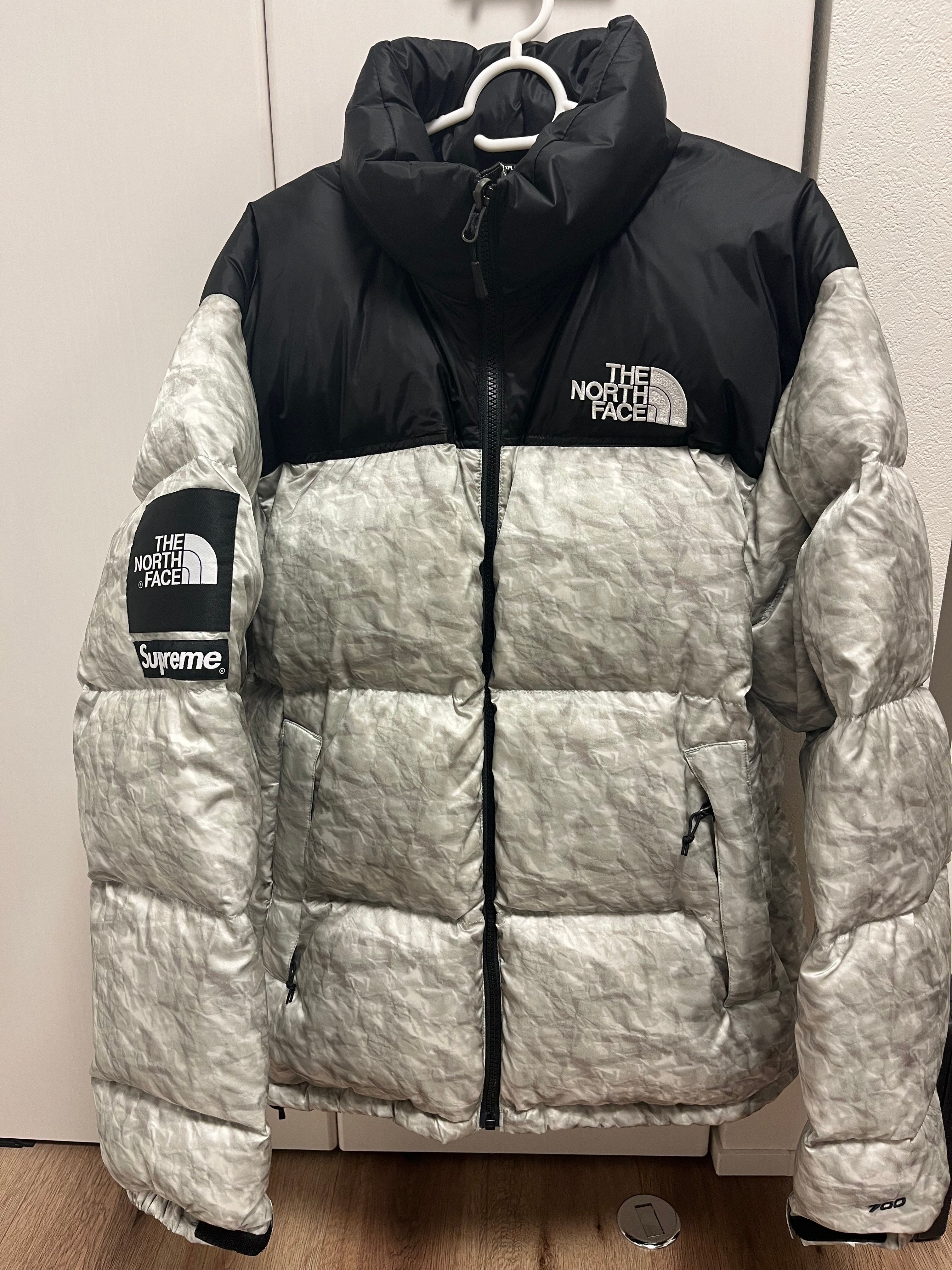 Supreme x The North Face Nuptse Jacket "White Paper Print"