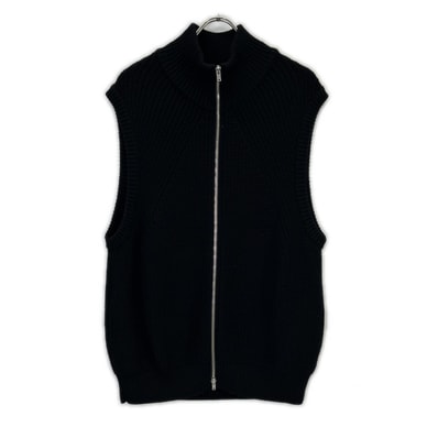 バトナー ×スティーブンアラン ブラック ウール ドライバーズ ニットベスト