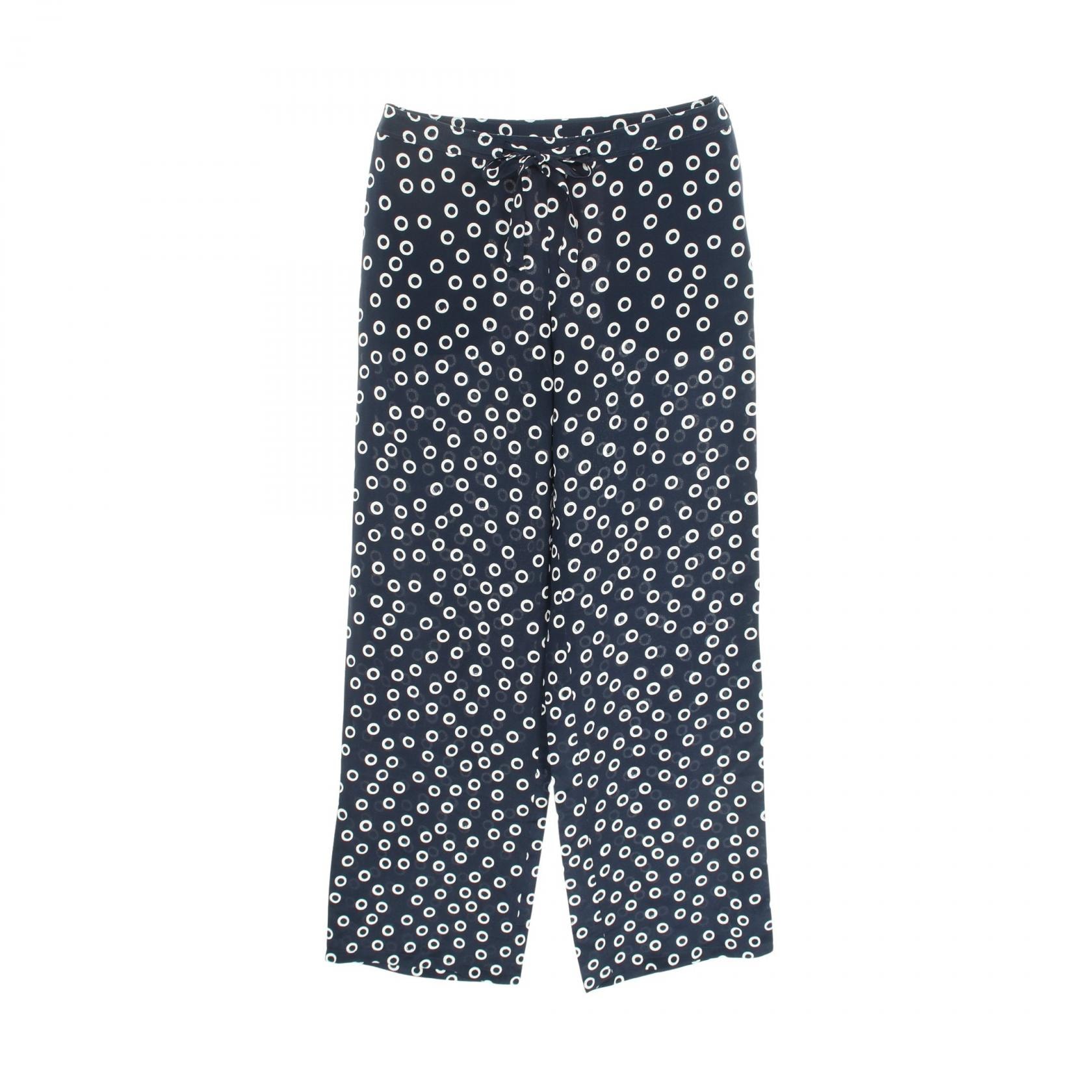 マックスマーラ MAX MARA ドット柄 パンツ 衣料品 ボトムス シルク レディース ネイビー系 / ホワイト系 【中古】