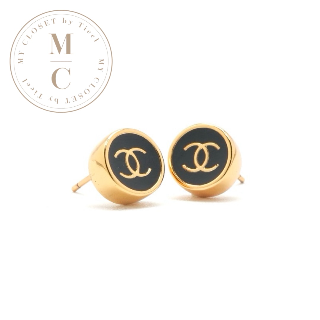 シャネル CHANEL ピアス イヤリング ゴールド ブラック ココマーク サークル