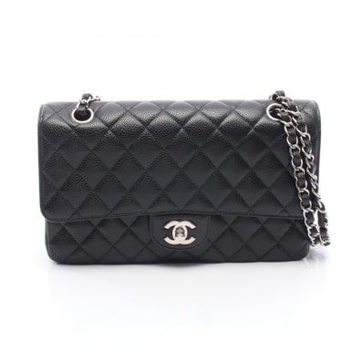 シャネル CHANEL マトラッセ Wフラップ ショルダーバッグ バッグ キャビアスキン(グレインドカーフ) レディース ブラック系 【中古】