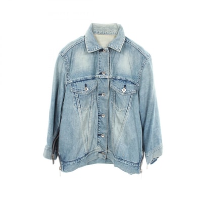 サカイ Sacai サイドジップ デニムジャケット 衣料品 アウター コットン レディース ブルー系 18-03606 【中古】