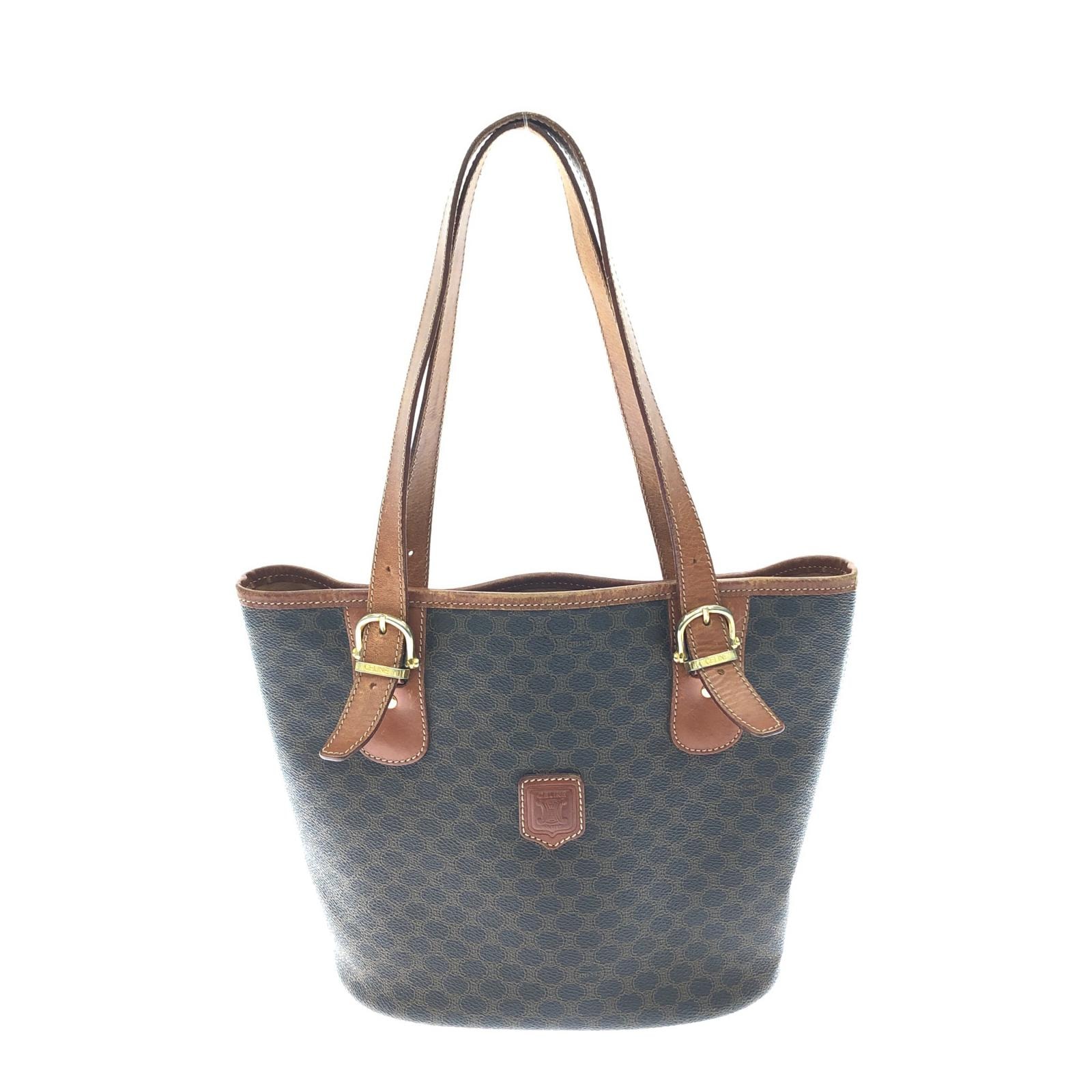 CELINE セリーヌ レディース トートバッグ ショルダートート マカダム オールドセリーヌ MC97 ブラウン