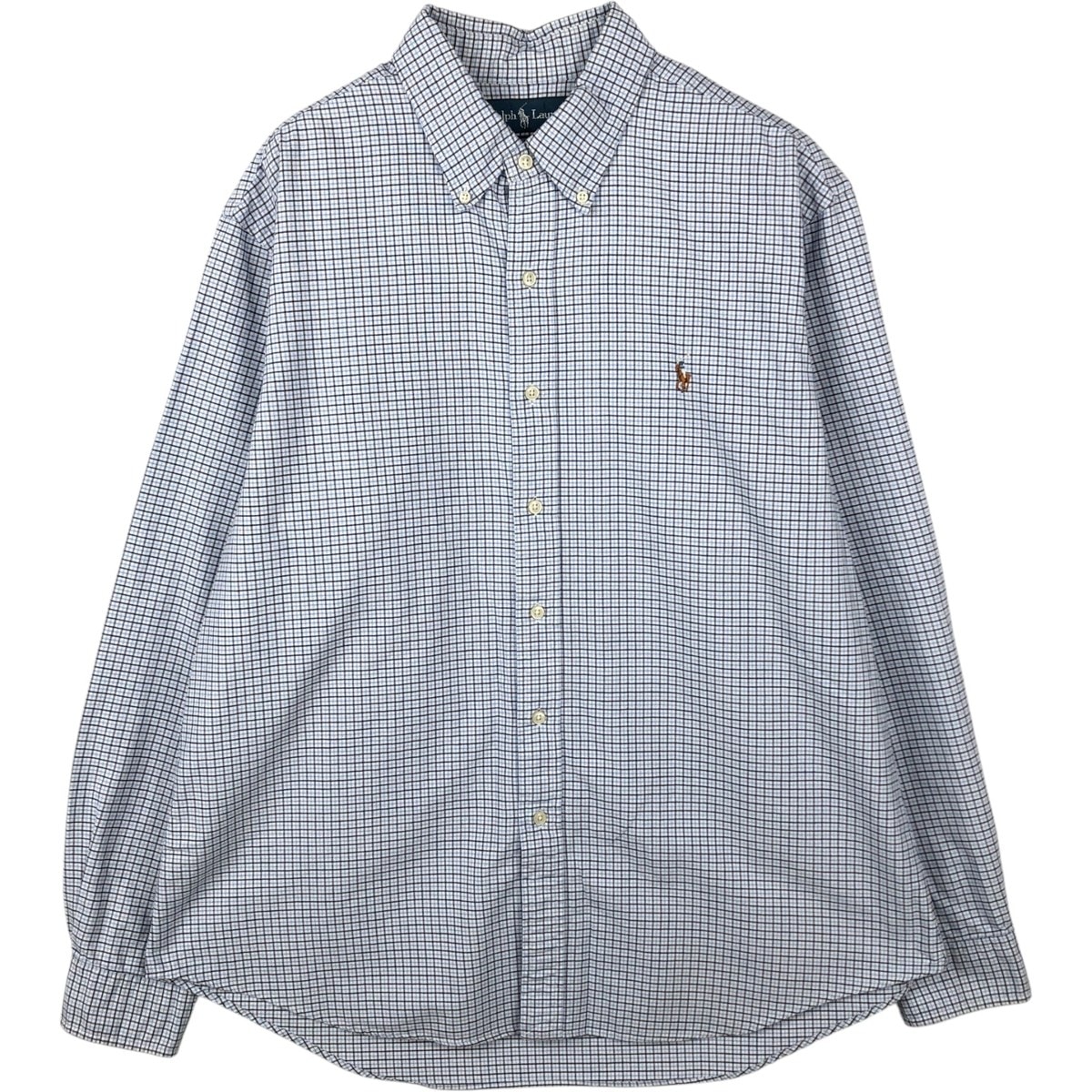 古着 ラルフローレン Ralph Lauren CUSTOM FIT 長袖 ボタンダウンチェックシャツ メンズXL相当/eaa649987