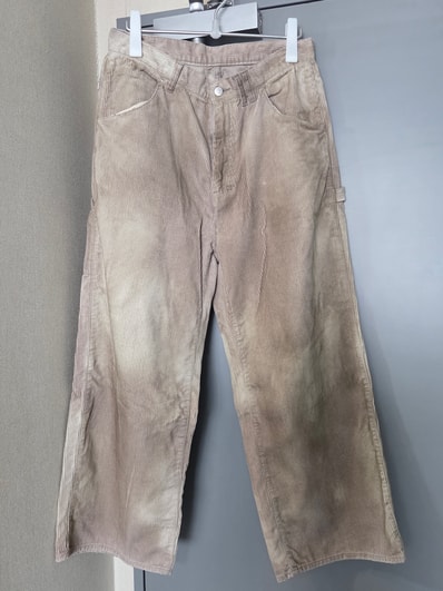 【24AW】 ANCELLM|CORDED VELVETEEN PAINTER PANTS (GRAY) ANC-PT49