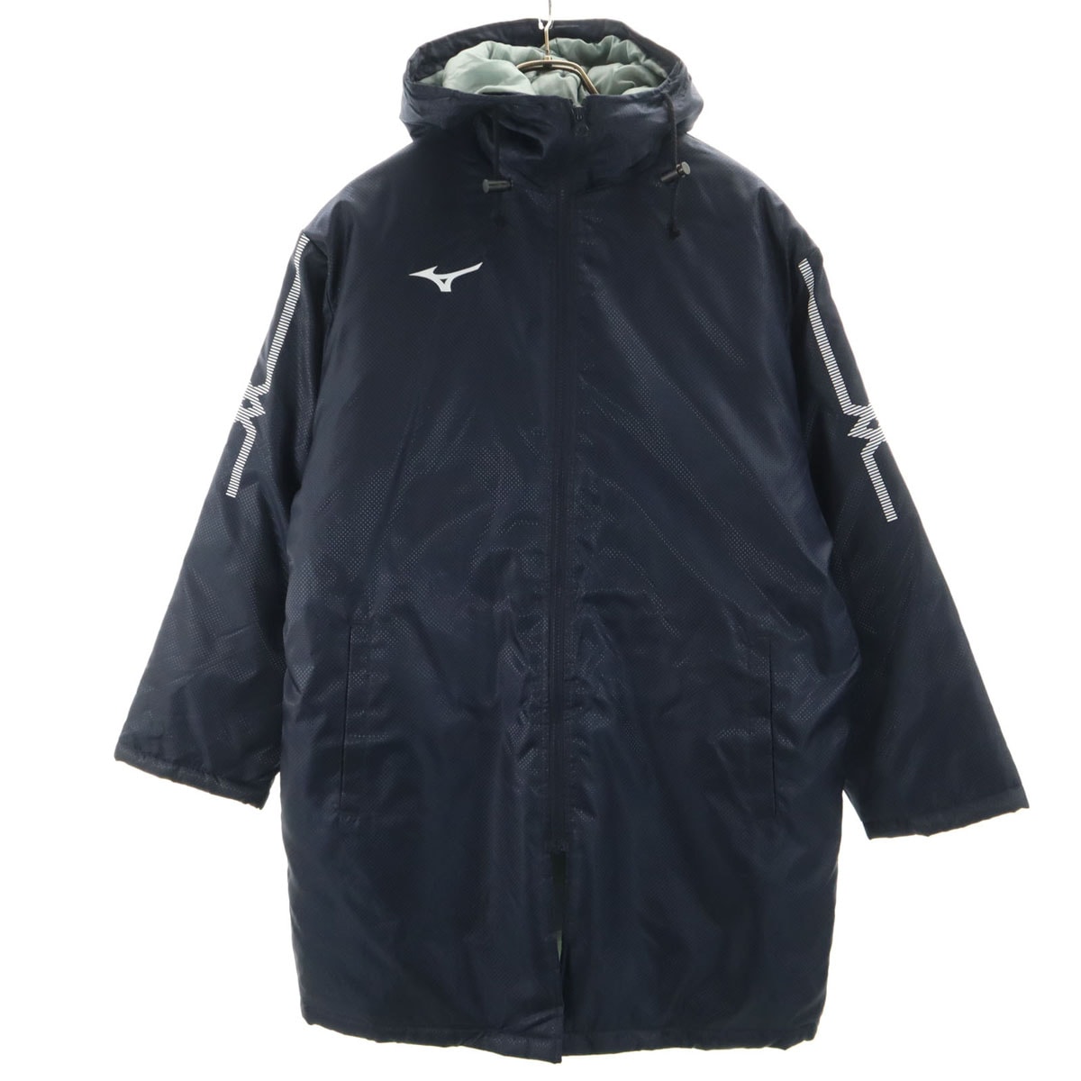 美品 Mizuno ミズノ トレーニング 中綿 ベンチコート M ネイビー 箱根駅伝100回記念