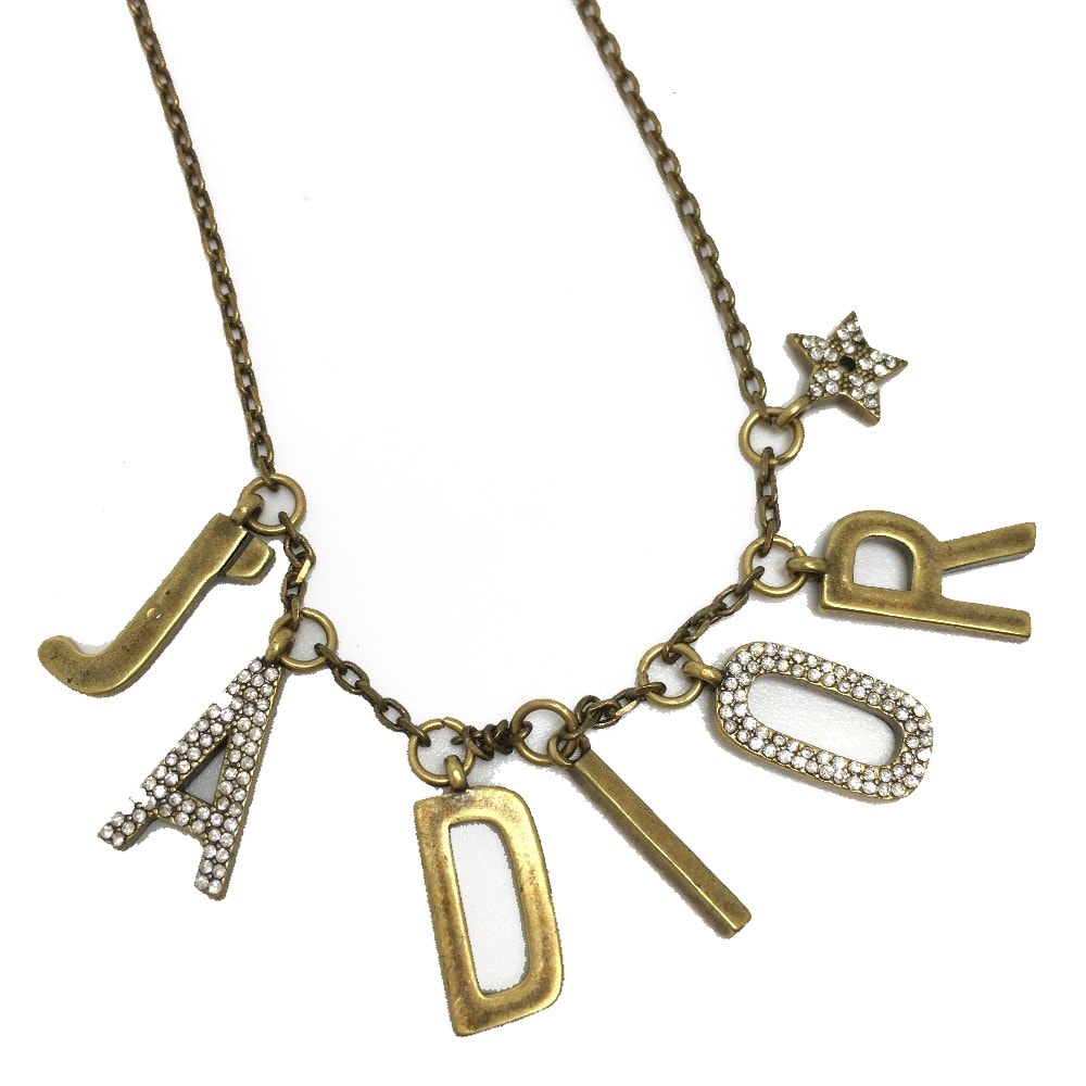 ディオール Dior JADIOR アクセサリー/ファッション小物 ラインストーン ネックレス GP ブロンズゴールド