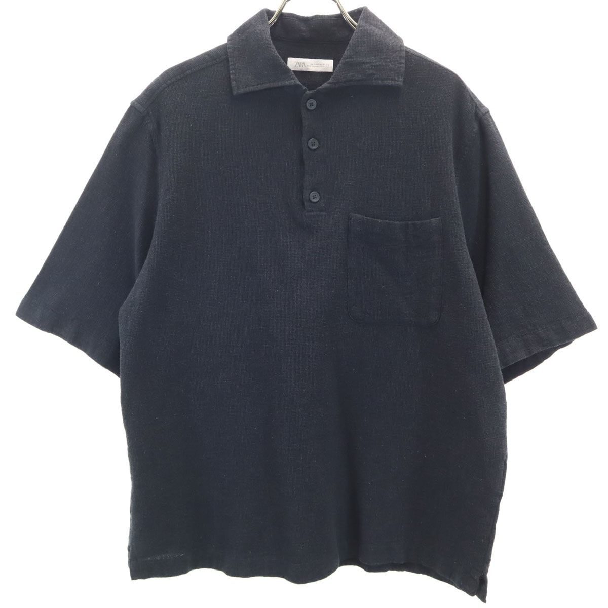 ZARA ザラ 半袖 ポロシャツ S ブラック