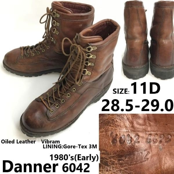 80s前半/希少品★ダナー/Danner★6042/Gore-Tex Oiled Leather Boot/ブーツ【11D/28.5-29.0茶】Made in USA/Vintage/Boots/shoes◆bWB116-8