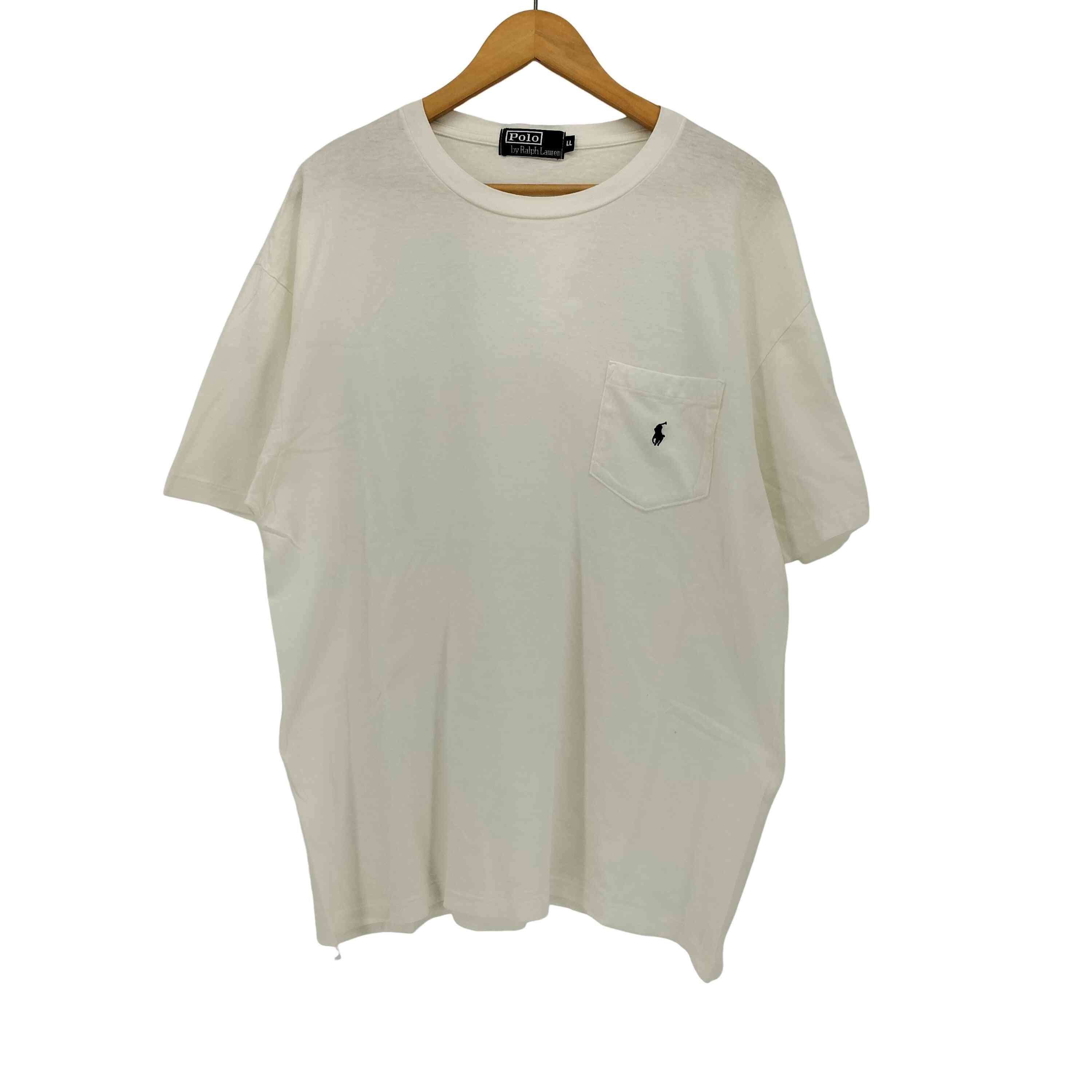 D (傷や汚れあり)】90S ポニー刺繍 ポケットTシャツ シングルステッチ