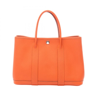 エルメス HERMES ガーデンパーティTPM トートバッグ バッグ ヴァッシュカントリー ヴァッシュカントリー カプシーヌ □R刻印(2014年製造) レディース オレンジ系 【中古】