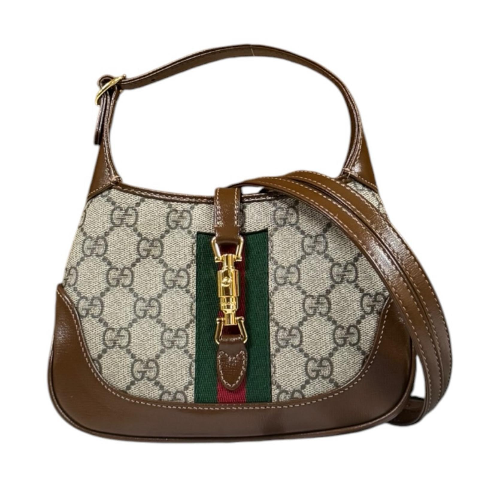 グッチ ミニバッグ ジャッキー1961 ショルダーバッグ GGスプリームキャンバス 637092 ベージュ レディース GUCCI  中古