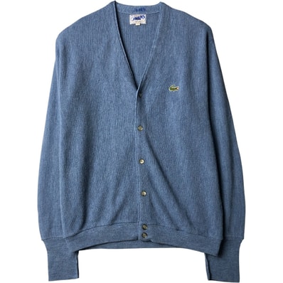 古着 80年代 ラコステ LACOSTE IZOD ニットカーディガン メンズL相当 ヴィンテージ/eaa584634