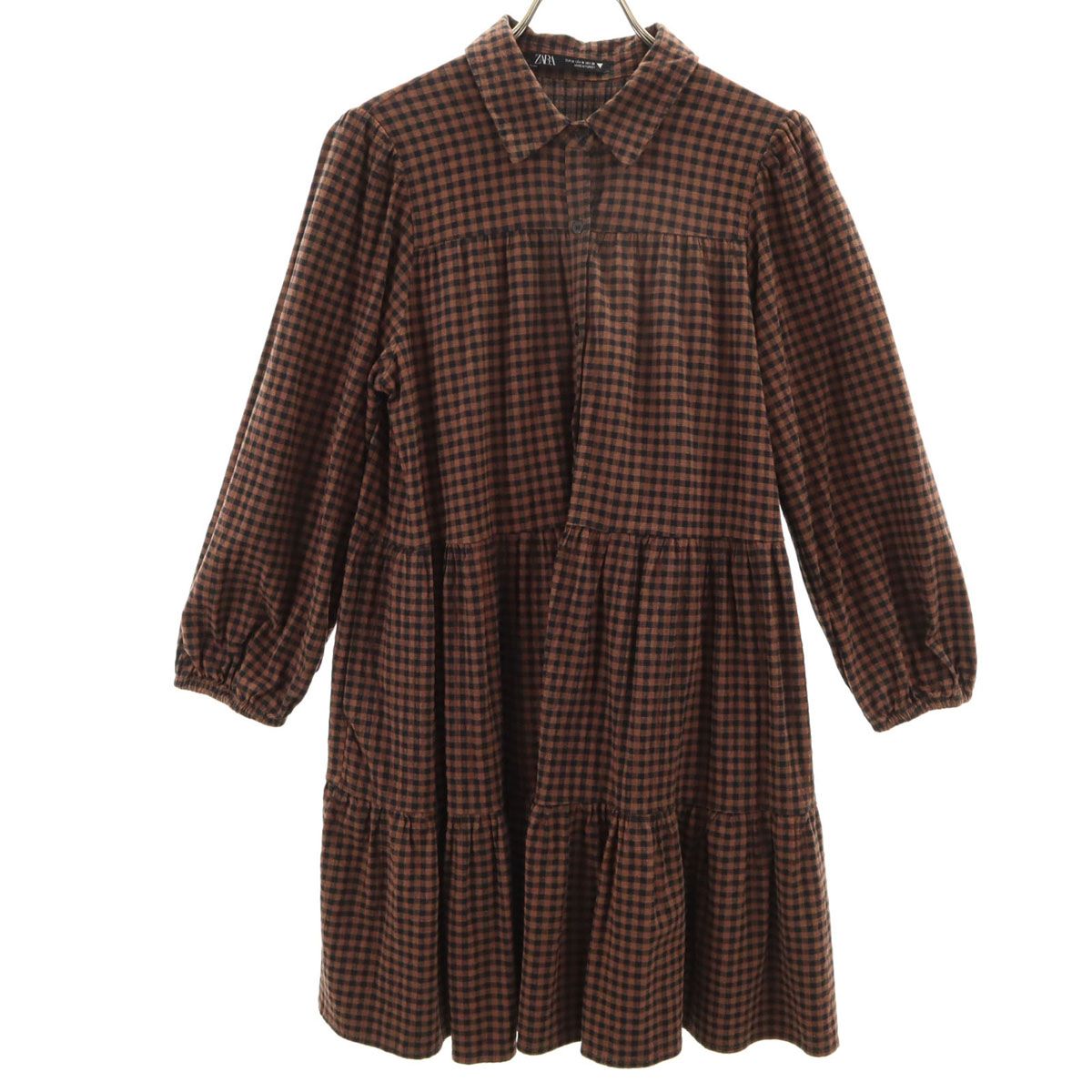 ZARA 長袖 ティアード ミニワンピース