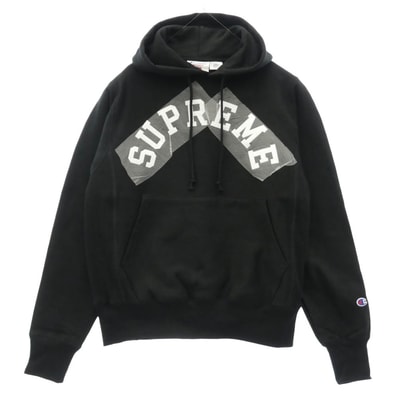 Supreme シュプリーム Champion チャンピオン 25SS x Champion チャンピオン Hooded Sweatshirt フーデッド スウェットシャツ フーディー パーカー ブラック系 S【極上美品】【中古】