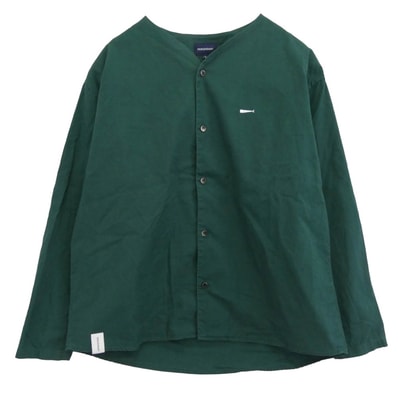 DESCENDANT ディセンダント 長袖シャツ 24SS 241WVDS-SHM03 CCN COTTON CARDIGAN CACHALOT 刺繍 カシャロ コットン シャツ カーディガン グリーン系 3【中古】