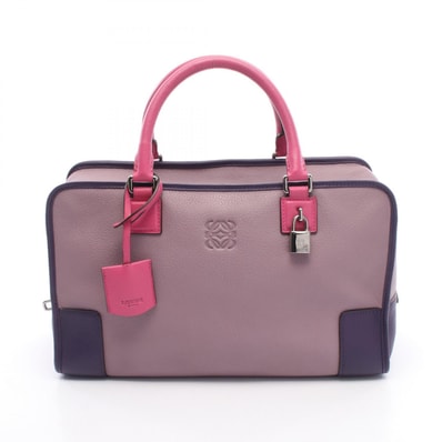 ロエベ LOEWE アマソナ35 ハンドバッグ バッグ レザー レディース パープル系 / ピンク系 【中古】