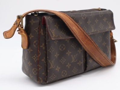 LOUIS VUITTON ルイ・ヴィトン モノグラム キャンバス ヴィバ シテGM M51163 ショルダーバッグ ブラウン コーティングキャンバス レザー レディース