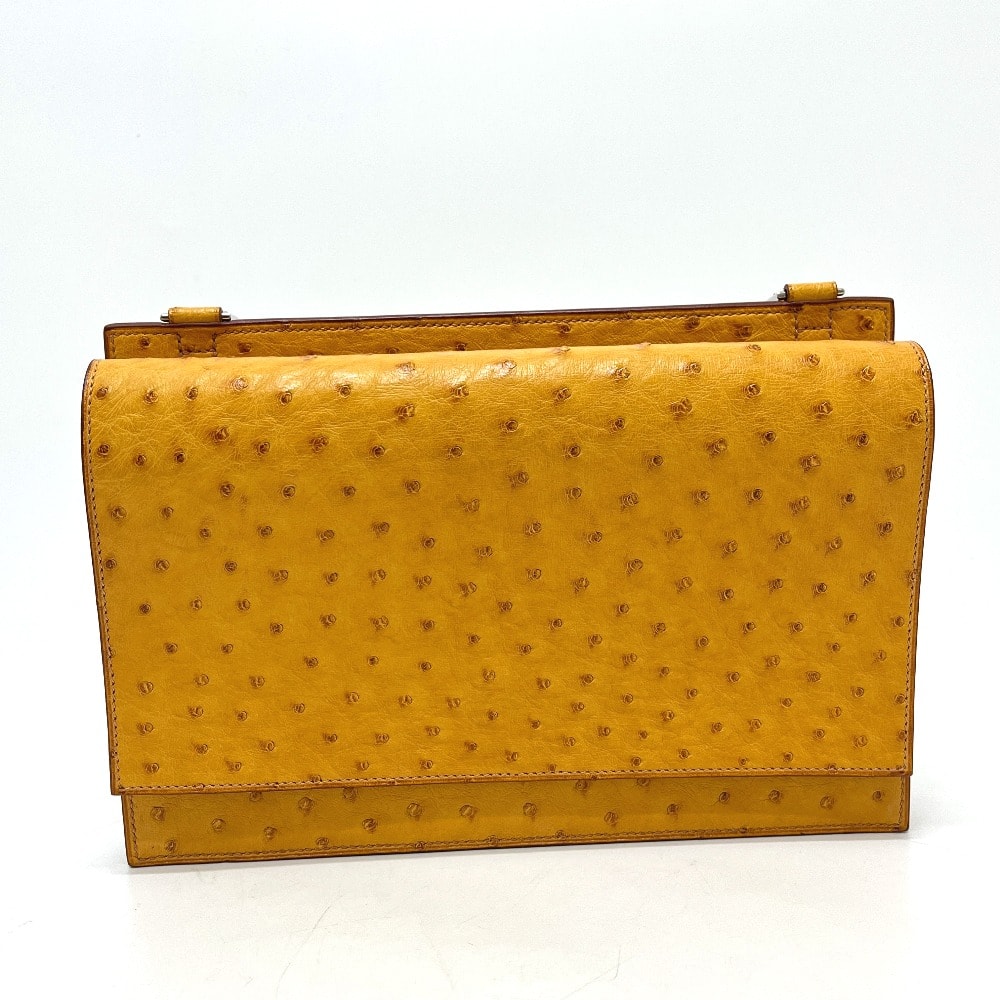 エルメス HERMES ワンショルダー フラップ バレンタイン ショルダーバッグ ショルダーバッグ オーストリッチ □D刻刻 サフラン キャラメルブラウン