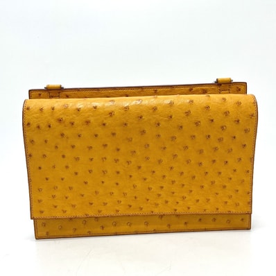 エルメス HERMES ワンショルダー フラップ バレンタイン ショルダーバッグ ショルダーバッグ オーストリッチ □D刻刻 サフラン キャラメルブラウン