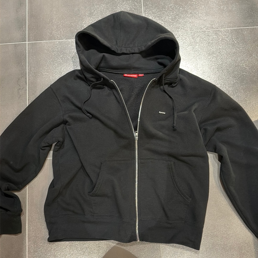 Supreme Small Box Zip Up Hooded Sweatshirt "Black"
