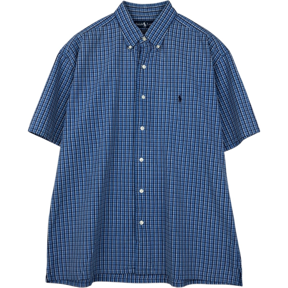 古着 ラルフローレン Ralph Lauren GREGGOR 半袖 ボタンダウン チェックシャツ メンズL相当/eaa638327