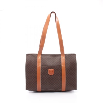 セリーヌ CELINE マカダム トートバッグ バッグ PVCコーティングキャンバス レザー レディース ブラウン系 【中古】