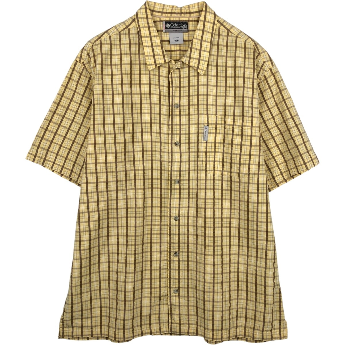 古着 00年代 コロンビア Columbia X.C.O. シアサッカー 半袖 コットン チェックシャツ ボックスシャツ メンズXL相当/eaa655934