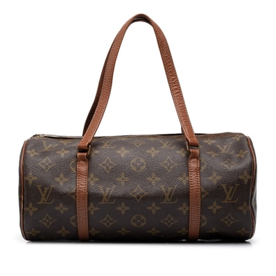 ルイ ヴィトン モノグラム パピヨン30 ハンドバッグ M51385 ブラウン PVC レザー レディース LOUIS VUITTON 中古