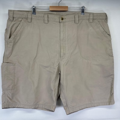 古着 カーハート Carhartt ショートパンツ ダック ペインター ハーフ 半ズボン 短パン 大きいサイズ ワンポイントロゴ ベージュ系 メンズ
