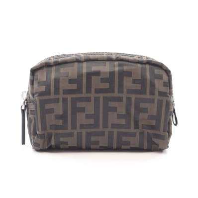 フェンディ FENDI ズッカ ポーチ バッグ キャンバス レザー レディース ブラウン系 / ブラック系 8N0218B1J2F1PR4 【新品】