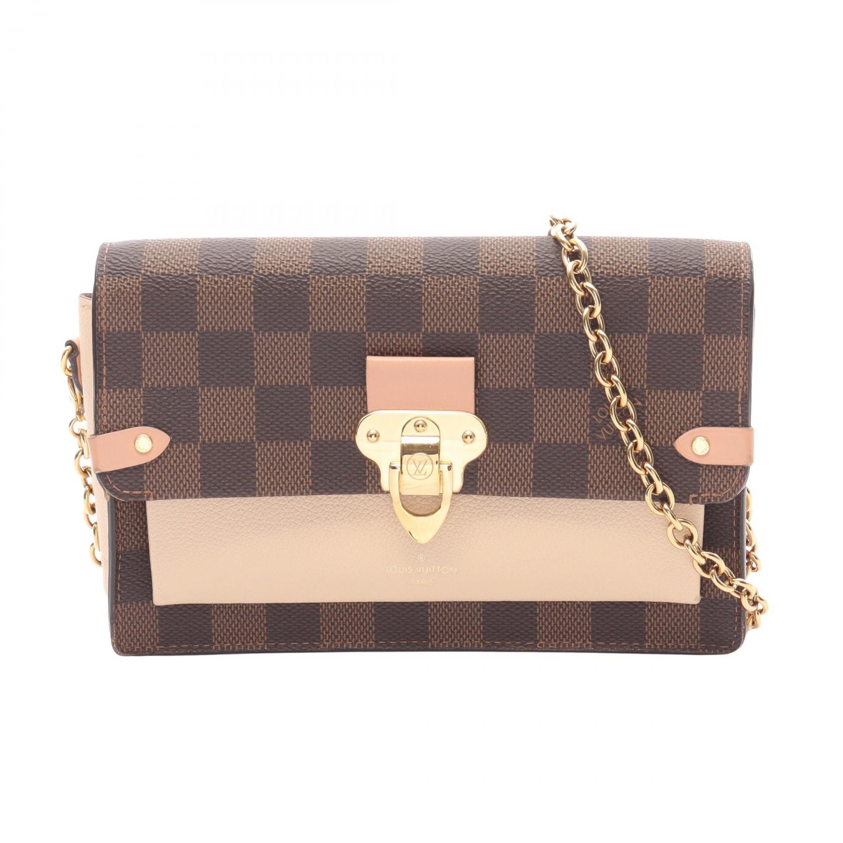 ルイ・ヴィトン LOUIS VUITTON ポルトフォイユ ヴァヴァン ダミエエベヌ クレーム ショルダーバッグ バッグ PVCコーティングキャンバス レザー レディース ブラウン系 / アイボリー系 / ピンク系 N60237 【中古】 傷や汚れあり】ルイ・ヴィトン LOUIS VUITTON ポルトフォイユ