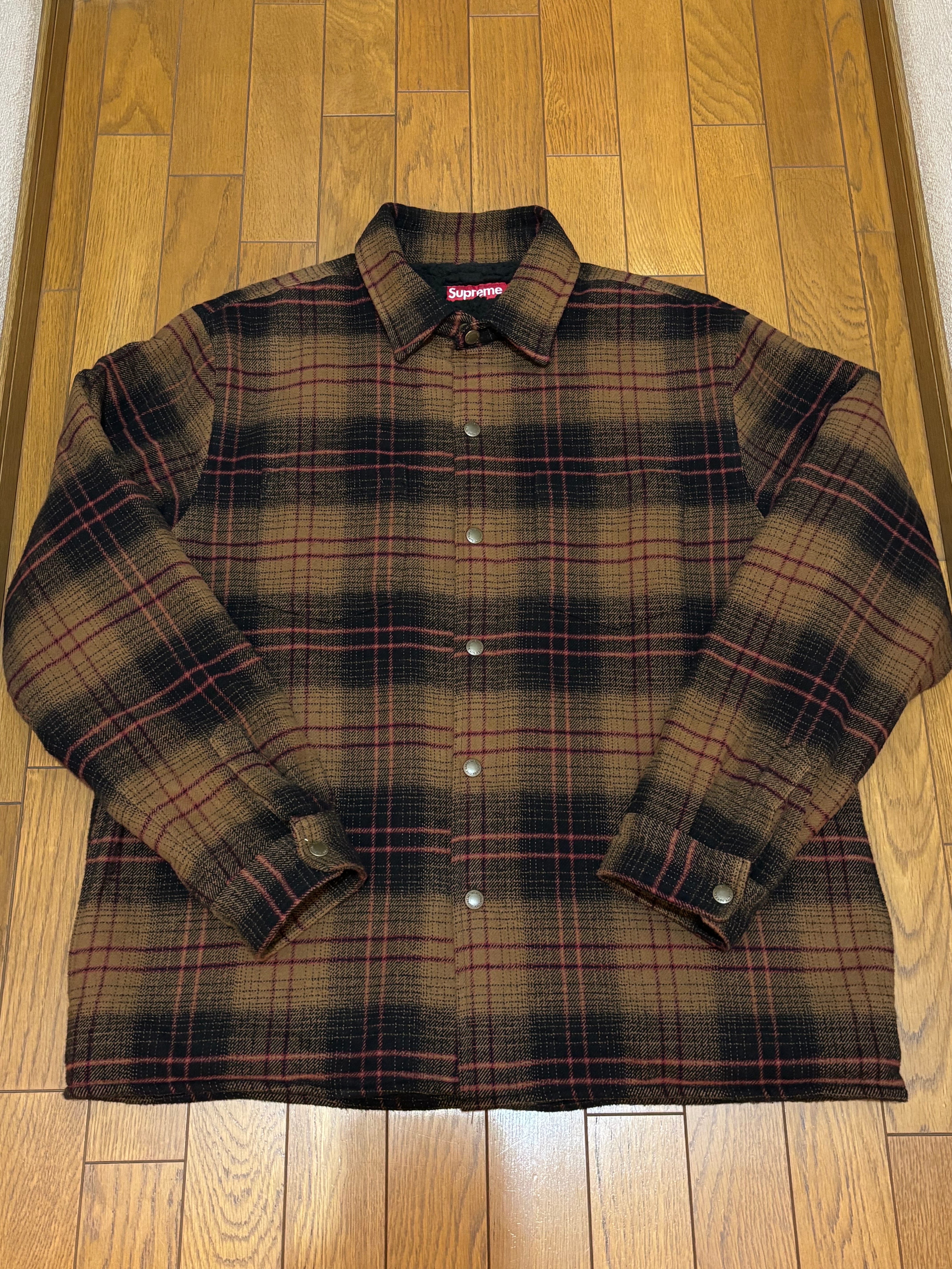 Supreme ラインド　フランネル　スナップシャツ　ブラック Supreme Lined Flannel Snap Shirt (FW23) - $148
