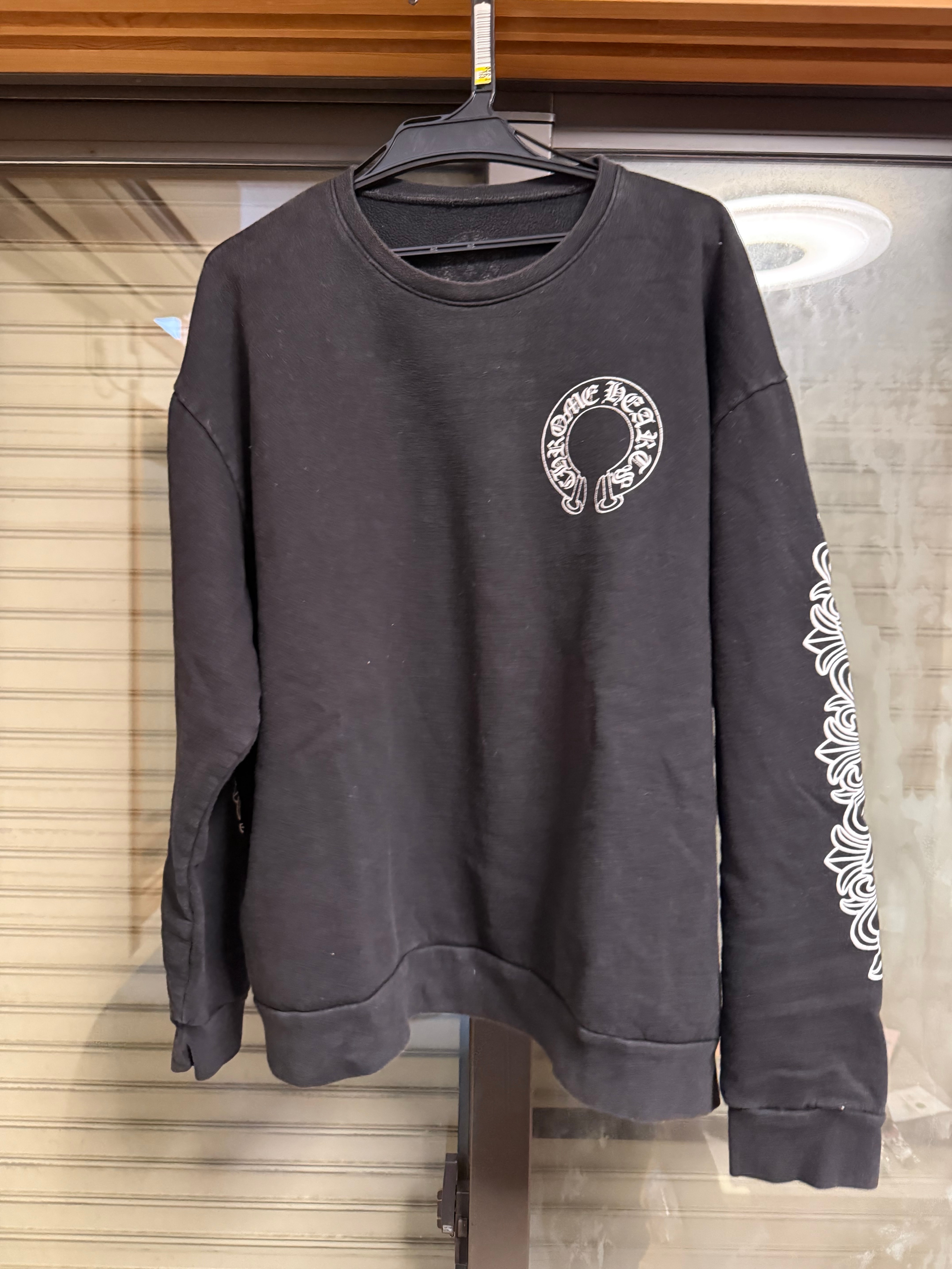 Chrome Hearts Floral Cross Horseshoe Back Print Sweatshirt "Black"