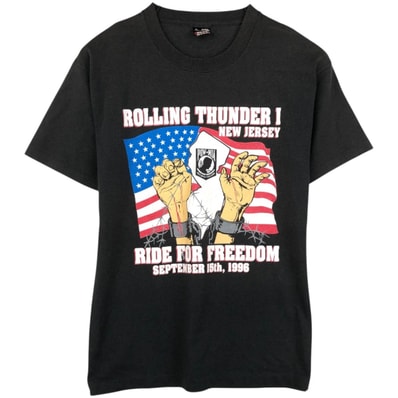 古着 90年代 フルーツオブザルーム FRUIT OF THE LOOM POW MIA 星条旗柄 プリントTシャツ USA製 メンズL相当 ヴィンテージ/eaa657701