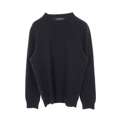 ルイ・ヴィトン LOUIS VUITTON ハーフアンドハーフモノグラム ニット 衣料品 トップス カシミヤ ウール メンズ ネイビー系 【中古】