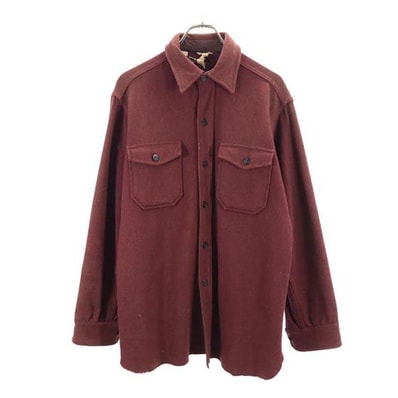WOOLRICH ウールリッチ 60s 70s ヴィンテージ 白タグ 長袖 シャツ L ブラウン系