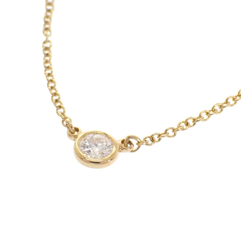 ティファニー TIFFANY&Co. バイザヤード シングル ダイヤモンド ネックレス K18イエローゴールド ダイヤモンド ゴールド レディース【中古】【Aランク】