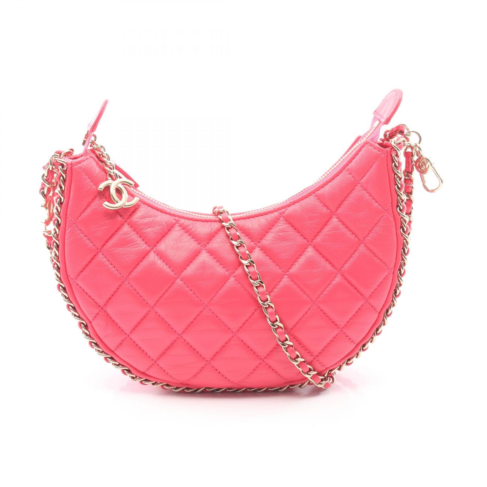 シャネル CHANEL マトラッセ スモールホーボー ショルダーバッグ バッグ ラムスキン(羊革) レディース ピンク系 AS3917 【中古】