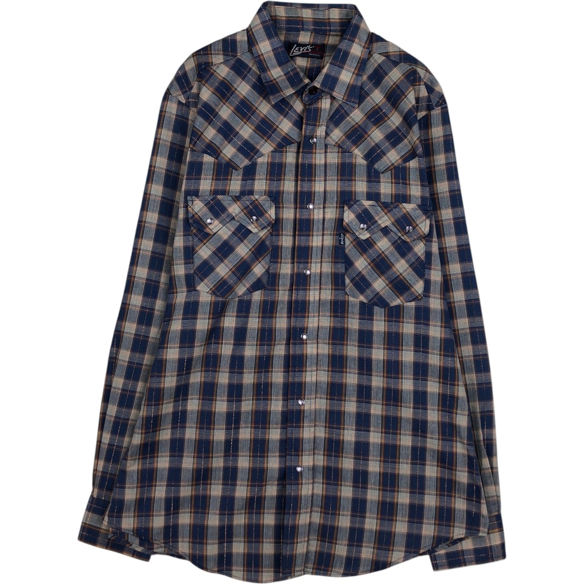 古着 70~80年代 リーバイス Levi's 長袖 ウエスタンネルチェックシャツ USA製 メンズL相当 ヴィンテージ/eaa478110