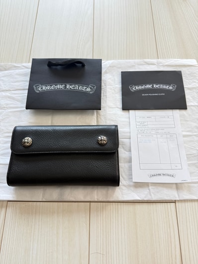 付属品完備/値下げ交渉可能 / 正規品!CHROME HEARTS クロムハーツ ウェーブ WAVE ウォレット 財布