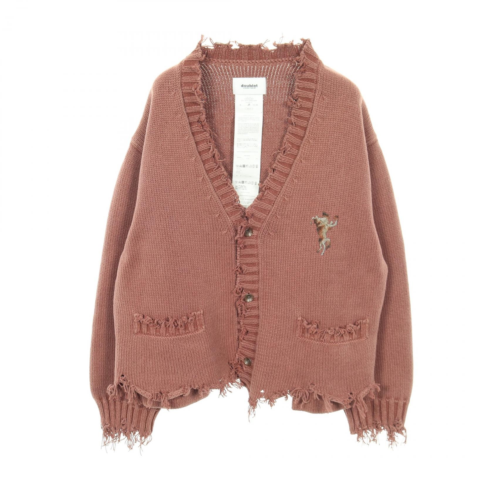 ダブレット doublet OVERSIZED CUT-OFF CARDIGAN カーディガン 衣料品 トップス コットン レディース ピンク系 【中古】