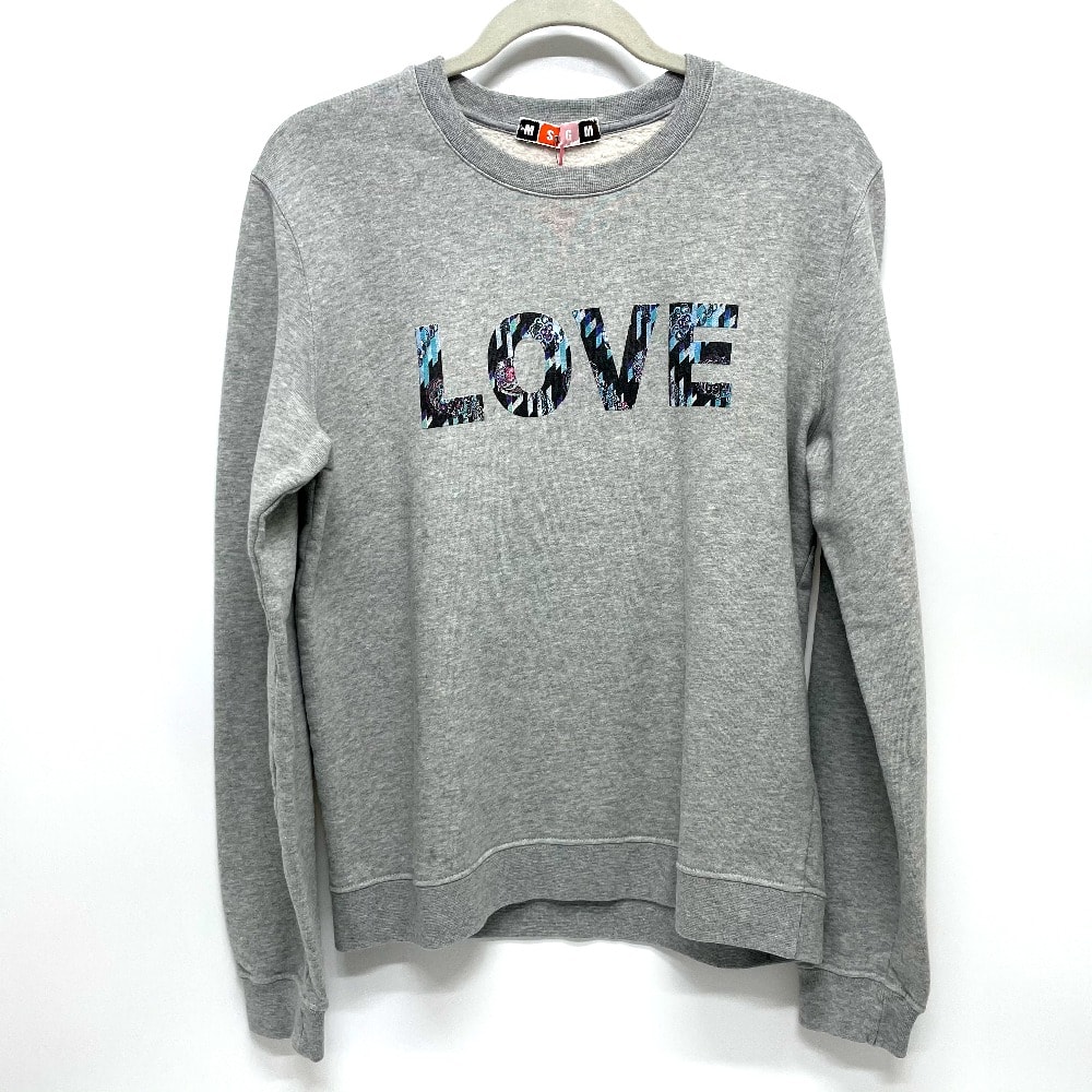 エムエスジーエム MSGM LOVE プリント トップス アパレル スウェット グレー