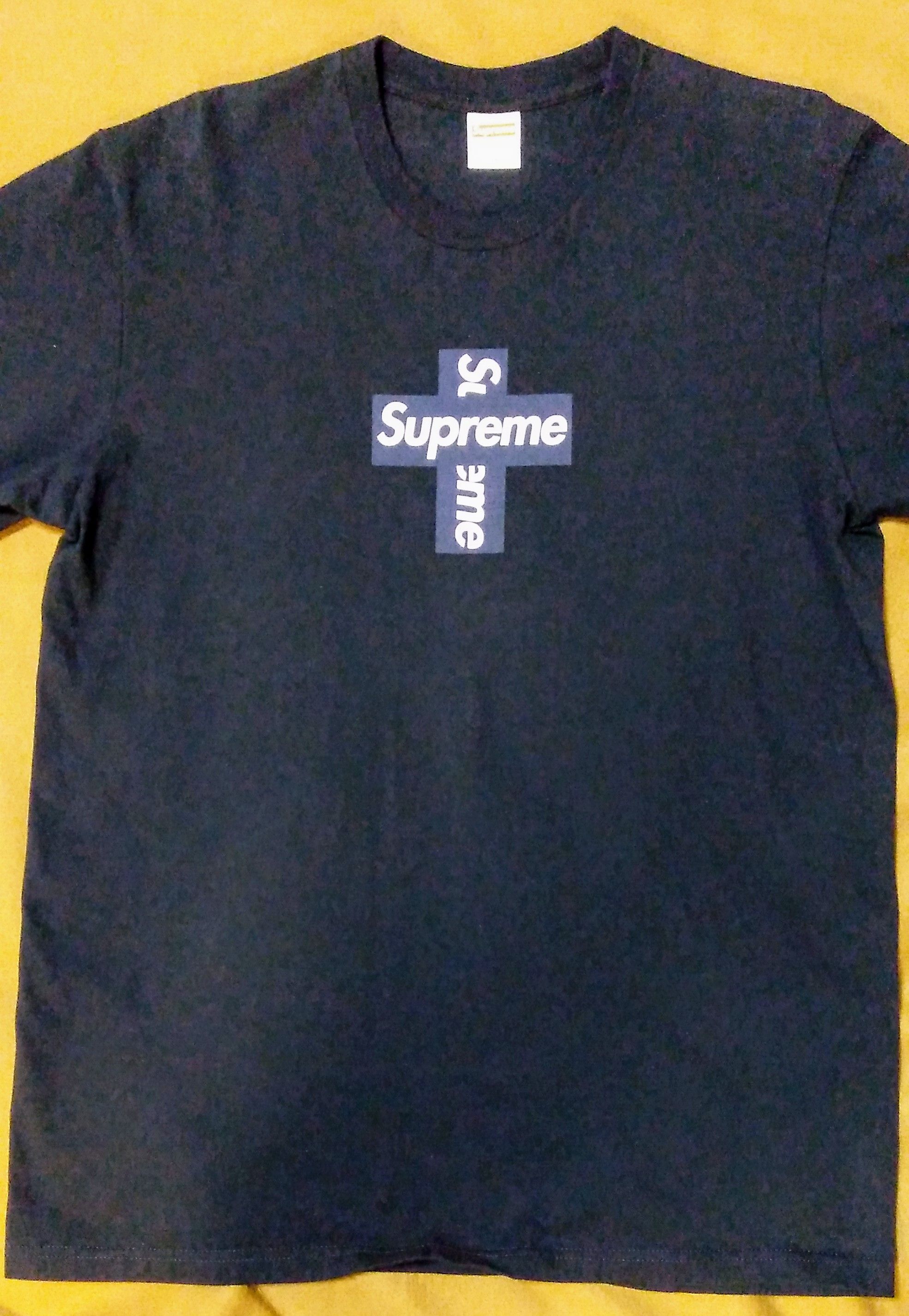 Supreme Cross Box Logo Tee "Navy"