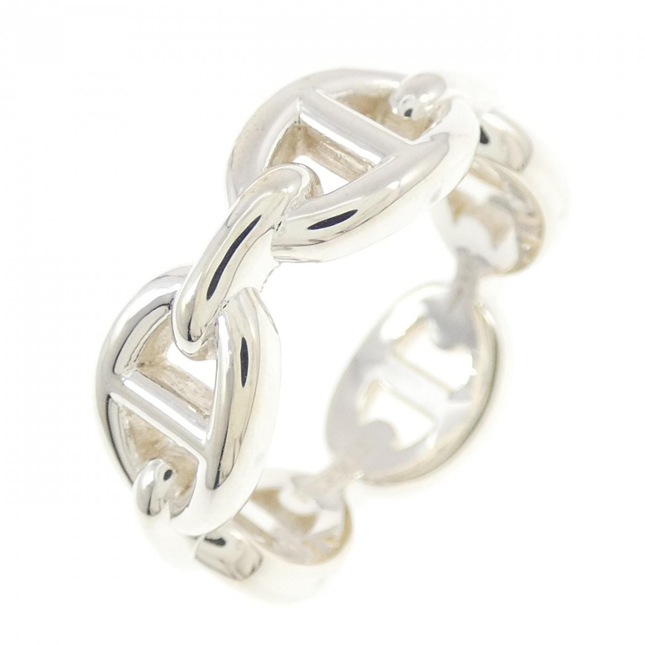 Hermes Chaine D'ancre Enchainee Ring PM "Silver"