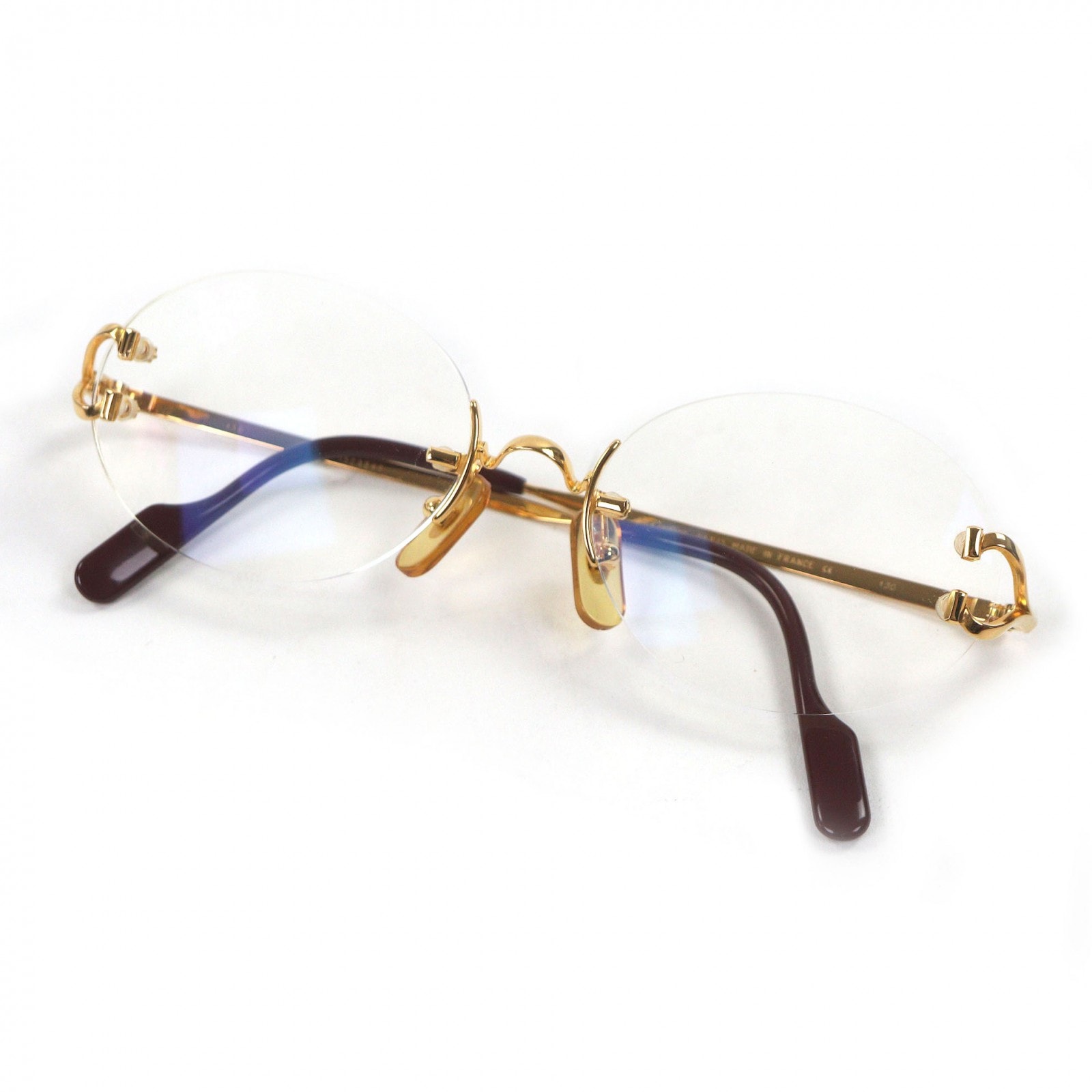 美品 カルティエ メガネ ゴールド メンズ □16