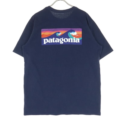 patagonia パタゴニア STY37655 バックプリント 半袖 Tシャツ M ネイビー