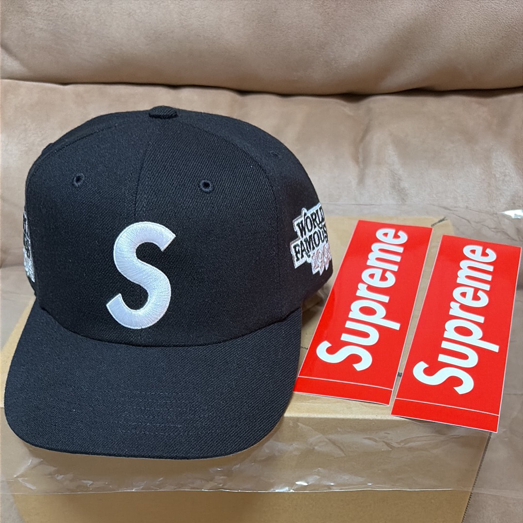 Supreme World Famous S Logo 6-Panel "Black"