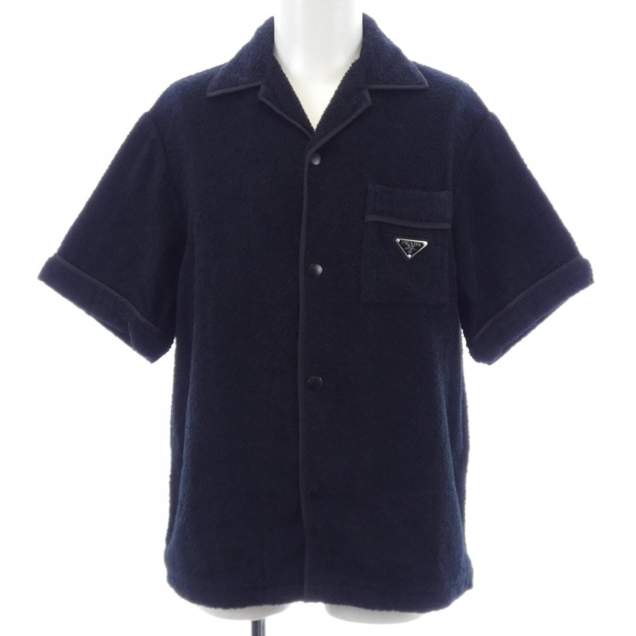 プラダ PRADA トライアングルロゴ コットンテリー ボウリングシャツ SC559 S212 1ZR3 S/Sシャツ